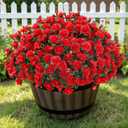 Alupssuc 8 Large Bundles Artificial Flowers for Outdoors Spring Decoration, UV Resistant Faux Flowers Silk Camellia Realistic Fake Flowers for Yard Patio Planter Porch Balcony Garden, Red