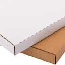 50 Pack 9x6x1.3 inch Small Shipping Boxes, Multi-Depth Flat Cardboard Boxes with Fragile Stickers for DVD Shipping, Packing, Moving, Storage, White