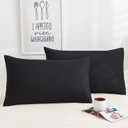 SDY Black Pillow Cases Set of 2Soft Microfiber Pillow Cases, Pillow Covers with Envelope Closure,Shrinkage and Fade Resistant Pillow Covers for Women Men,20X26 inches,Pillows Not Included.