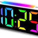 Loud Alarm Clocks for Bedrooms Heavy Sleepers, Digital Bedside Clock with Night Light, Large Display, Dual Alarm, Snooze, Dimmable for Kids Teens Boys Girls (Rgb and White)