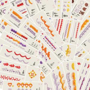 Piping Tips Practice Board Guide Paper Sheets 250+ Cake Decorating Tips Techniques Tutorial Patterns 74 Sheets/Set (Color)