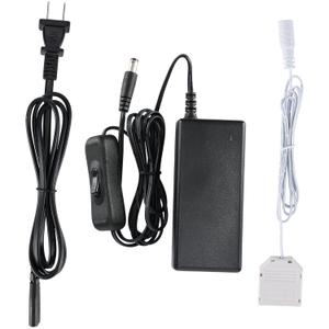 Transformer for Under Cabinet LED Puck Lighting Kit, Hardwired or Wall Plug Power Adapter, 100-240Vac, 12Vdc, 2A, 24Watt