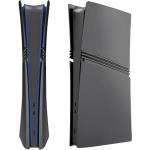 Pro Face Plates for PS5 Pro Digital Edition, KANNGENN Replacement Shell Cover Panel Accessories Compatible with PlayStation 5 Pro Console Faceplate Skin (Black)