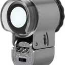 50X Jewelry Loupe Mini Pocket Magnifier Portable Microscope Magnifying Glass with LED UV Lights Jewelers Loupe Magification for Jewelry Diamand Coins Stamps Antiques Currency Detecting