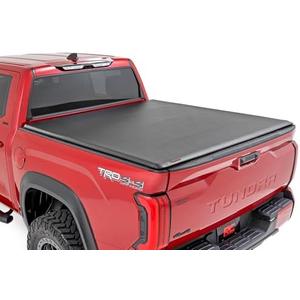 Rough Country Soft Roll-Up Truck Bed Cover for Toyota Tundra (2022-2025) - Fits 5'7 Bed, Weather-Resistant Tonneau Bed Cover