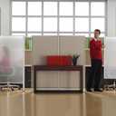Quartet Workstation Privacy Screen, 36" x 48", For Cubicle or Office, Adjustable Height, Sliding, Sturdy Aluminum Frame, Includes Attachable Whiteboard (WPS1000)