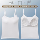 Young and  Fashion Girls Camisole with Built in Bra,Cotton Training Bras,Adjustable Straps, 2-in-1 Sports & Daily Wear, Size M