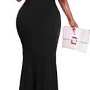 Formal Dresses for Women Evening Party Elelgant Mermaid Cocktail Floor Length Prom Long Dress with Zipper (Black, XL)