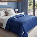 Electric Heated Blanket Queen Size, Heating Blankets for Home, Navy Blue, Queen 84" x 90"
