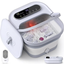 Alljoy Collapsible Foot Spa with Massager and Heat, Foot Bubble Bath Tub with 6 Massage Rollers, Foot Soak Tub with Heater