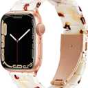 Lightweight Resin Band For Apple Watch Series 11 10 9 8 7 6 5 4 3 2 1 SE 3 2 Ultra 3 2, Fashion Adjustable Replacement Strap for iWatch Bands 38mm 40mm 41mm 42mm for Women Men