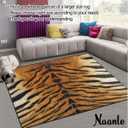 Naanle Tiger Print Area Rug 5'x7' Animal Print Polyester Area Rug Mat for Living Dining Dorm Room Bedroom Home Decorative