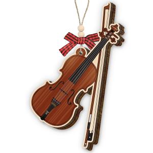Violin Christmas Ornament 2025 - Violin Ornaments for Girls, Women, Men, Player, Teacher, Wooden Music Christmas Ornament - Unique Gifts for Violin Players