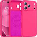 Magnetic for iPhone 17 Pro Max Case [Compatible with Magsafe] [Premium Silicone Satin-Smooth Touch] Slim Shockproof Anti-Scratch Microfiber Lining Case, 6.9 inch, Hot Pink
