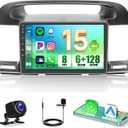 [8-Core 6+128G] for Toyota Camry 2001-2006 Android 15 Car Stereo, Hikity 9 Touchscreen Radio Wireless Carplay Android Auto Bluetooth 5G WiF GPS 32EQ/DSP/FM/RDS 1280P SWC Backup Cam