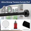 Shower Curtain Rod Heavy Duty Tension 48-74 Inch Black