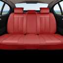 Coverado Rear Seat Covers, Faux Leather Car Seat Cover Back Seat, Dog Back Seat Cover, Red Backseat Car Covers, 3-Pieces Waterproof Seat Covers, Universal Car Seat Protector Fit Most Cars