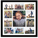 Americanflat 20x20 Collage Picture Frame with Polished Plexiglass - Multi Picture Frames Fit One 8x10, Four 5x5 and Six 4x6 Photos or Use as One 20x20 Frame - Signature Collection - Black