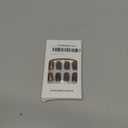 Short Press on Nails Square Fall Burgundy Fake Nails with Golden Glitter Designs Acrylic Nails Press ons Reusable Glue on Nails for Women and Girls Daily Wear 24 Pcs