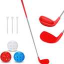 Realspring Golf Game Club Set Plastic Golf Chipping Clubs with Oversize Heads for Home Backyard Bucket Game Outdoor Indoor Training Practice Gift for Adults, 36"
