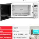 Galanz GLCMKZ11WER10 Retro Countertop Microwave Oven with Auto Cook & Reheat, Defrost, Quick Start Functions, Easy Clean with Glass Turntable, Pull Handle 1.1 Cu. Ft, White
