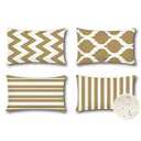 OTOSTAR Set of 4 Waterproof Throw Pillow Covers 16x24 Inch Farmhouse Geometric Square Pillow Cases for Couch Patio Furniture Balcony Garden Outdoor Decoration（Geometry70-Khaki）