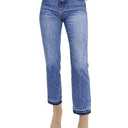 Astylish Womens Casual High Waisted Cropped Denim Pants Straight Leg Ankle Jeans Blue 8