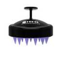 HEETA Scalp Massager Hair Growth, Soft Silicone Scalp Scrubber Shampoo Brush for Exfoliation, Dandruff Removal Head Massage Stress Relax, Wet & Dry Use for Thick Thin Curly Hair Care, Black