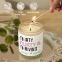 30th Birthday Gifts for Women, 1996 30th Birthday Decorations Idea for Her Him, Thirty Flirty and Thriving Decoration Candle, 30 Year Old Bday Gifts for Sister Daughter Friend Bestie Coworker Wife