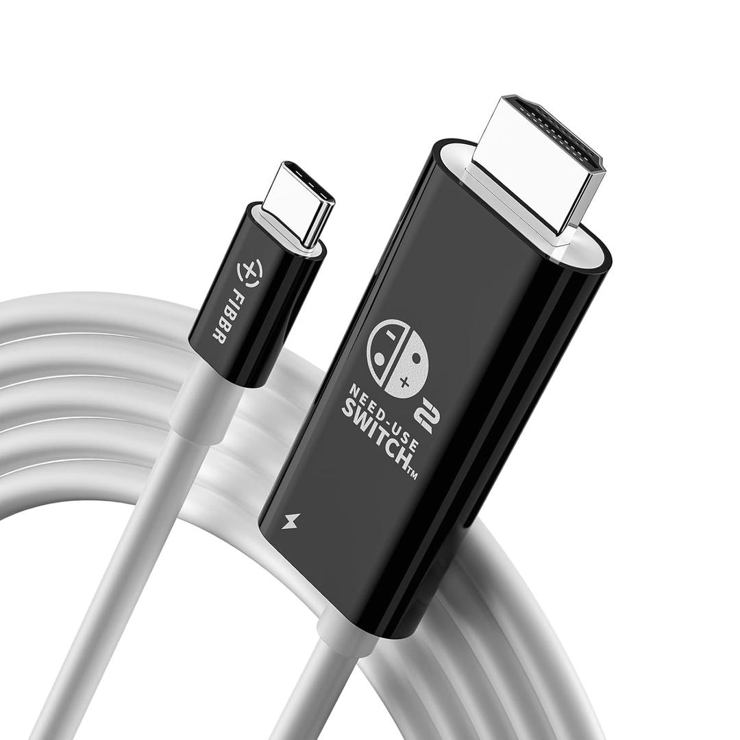 USB C to HDMI Cable 6ft (4K@60Hz), USB 3.2 Type C to HDMI 2.0 Cord with 100W Fast Charging Port for Switch 1/2, Thunderbolt 3/4/5 Compatible for iPhone 15/16 Series, MacBook, iMac, iPad Pro, Galaxy