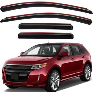 Lightronic Extra Durable Clip-on in-Channel Auto Vent Window Visors, Fits 2007-2014 Ford Edge & 2007-2015 Lincoln MKX, UV Protection Rain Guards, Original Wind Deflectors, Smoke, 4-Pcs