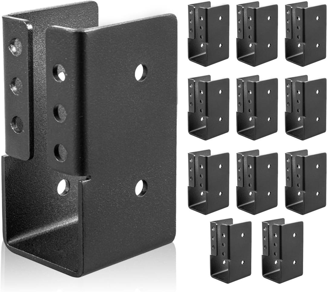 12PCS Concealed Joist Hangers, Concealed Flange Light Joist Hanger for Wood Rail, 2x 4 Q235 Steel Joist Brackets