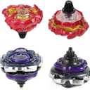 Battling Burst Gyro Toy Set Gift 12 Burst Spinning Tops 2 Two Way Launchers Grip Starter for Boys Children Kids 6 8 10 12+ Battle Game with Portable Box