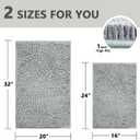 BOANKODU Bathroom Rugs Sets 2 Piece, Extra Soft Chenille Bath Mat Absorbent Bathroom Rug, Bathroom Mat with PVC Non-Slip Bottom, Machine Washable Bath Rugs (32x20 Inch + 24x16 Inch, Light Grey)