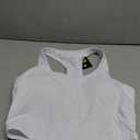 PINSPARK Racerback Crop Tank Tops for Women Longline Padded Sports Bra Scoop Neck Workout Yoga Top (X-Large, White)