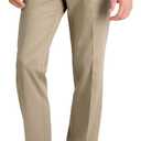 Haggar Men's Premium No Iron Khaki Straight Fit Flat Front Casual Pant (Beige, S)