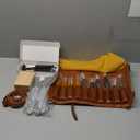 44 Pcs Wood Carving Tools Kit with Leather Case Complete Whittling Set Includes Knives Chisels Gloves Sharpening Stone for Beginners DIY Enthusiasts