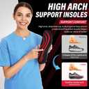 2 Pairs Plantar Fasciitis Insoles for Men: Arch Support Inserts with Shock Absorbing Gel - Orthotic Insoles for Flat Feet Relief & All-Day Walking Comfort(XS)