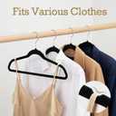 HOUSE DAY Black Velvet Hangers 60 Pack, Non Slip Clothes Felt Hanger Heavy Duty for Coat, Premium Slim Space Saving Suit Hangers for Closet Organizer, 360 Rotating Silver Hook