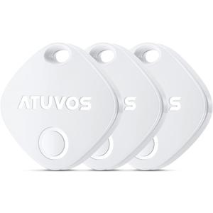 ATUVOS Air Tracker Tags-3 Pack, Bluetooth Luggage Tracker Works with Apple Find My APP (iOS Only, Not for Android), Keys Finder and Item Locator for Luggage, Backpack, Suitcases, Replaceable Battery