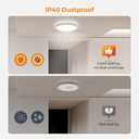 BLNAN LED Flush Mount Ceiling Light, 12 Inch 24W 3000K/4000K/5000K Hardwire Light Fixture, Ultra Thin Round White Lamp for Kitchen Porch Bedroom Hallway Stairwell Basement, Non-dimmable 2 Pack