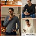 3 Pack Men's Thermal Shirts Big and Tall Fleece Lined Long Sleeve V Neck Base Layer Raglan Curved Hem Warm Tops (Blue)