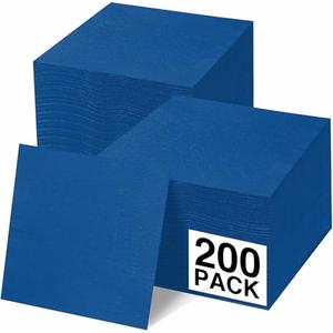 Cocktail Napkins Disposable, Royal Blue Beverage Napkins Soft and Absorbent Paper Napkins for Dinner, Party, Wedding, Or Every Day Use, 5” x 5” 2 Ply Party Napkins, Pack of 200 - By Amcrate