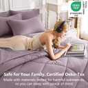 Oversized King Comforter Set Dusty Purple - 7 Pieces Bed in a Bag | OEKO-TEX Certified, All Season, 240GSM Down-Alternative Comforter, Sheets, Pillowcases & Shams, 14" Deep Pocket, Easy Care