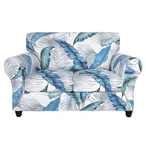 SearchI Stretch Sofa Cover Printed Couch Cover, Floral Pattern 3 Pieces Loveseat Slipcover with 2 Separate Cushion Cover, Washable Furniture Protector for Living Room(Loveseat, Summer Pattern)