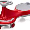 BABY JOY Wiggle Car for Kids, Swing Car with LED Flashing Wheels, No Batteries, Gears or Pedals, Uses Twist, Turn, Wiggle Movement to Steer, Ride-on Toy for Boys Girls 3 Year Old and Up (Red)