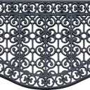 A1 Home Collections Large Outdoor Doormat, Natural Rubber Grill Drainable Design & Anti Fatigue, Ideal for Outside entryway, Scrapes Shoes Clean of Dirt, Heavy Duty mat for Indoor Outdoor Use, 24"X39" (Black Estate)