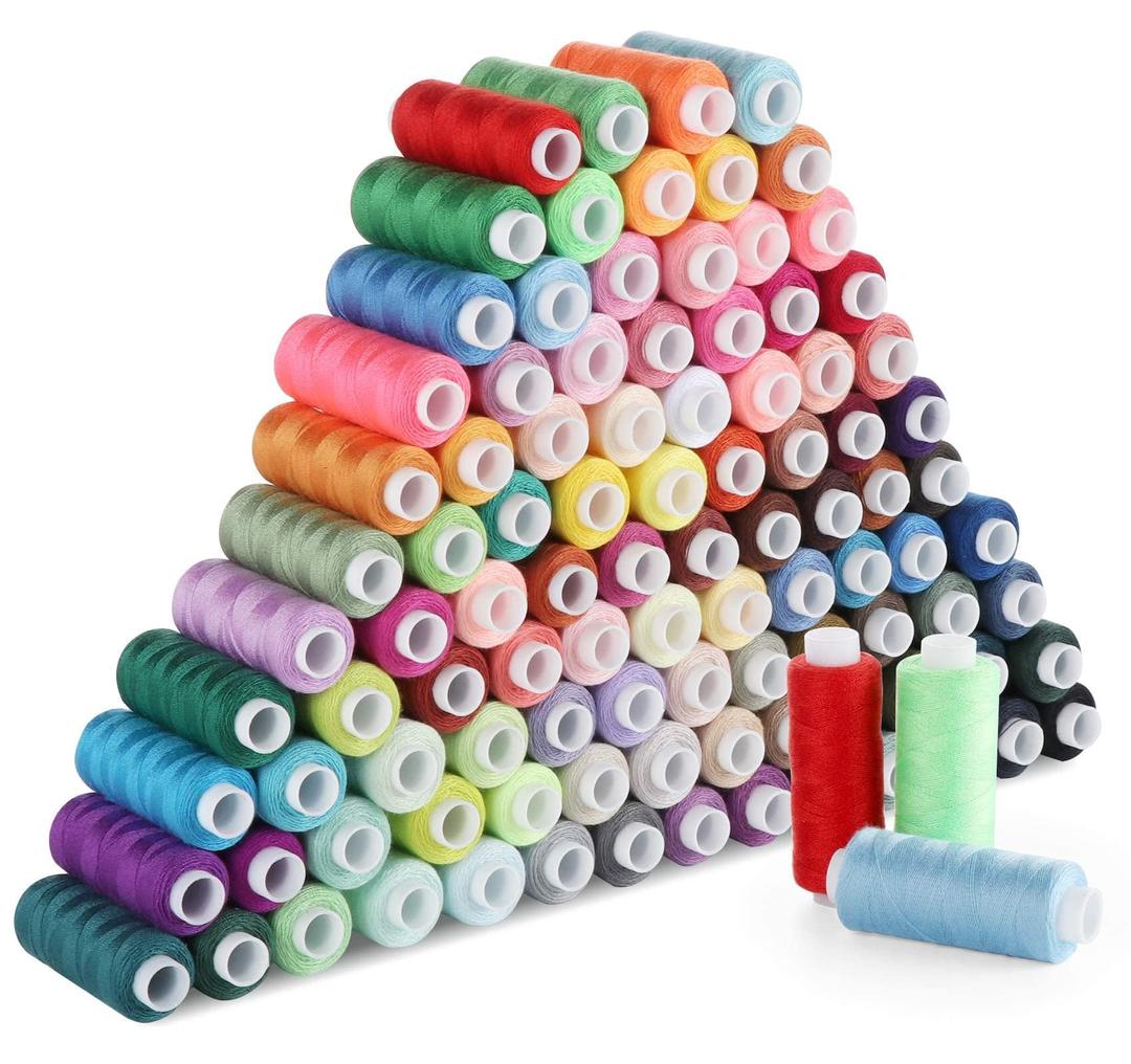 All Purpose Sewing Thread, Lemonfilter 100 Color Sewing Thread Assortment 300 Yards Each Spool Polyester Thread for Sewing, Hilos para Coser for Machine Sewing, Hand Stitching or Embroidery