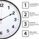 LEIKE Metal Large Wall Clock 24IN Black, Retro Silent Quartz Battery Operated, Decorative for Patio, Kitchen, Living Room, Bedroom, Pool