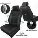 for Toyota Tundra Seat Covers Crew Max Only 2014 2015 2016 2017 2018 2019 2020 2021, Luxury Leather Custom Car Seat Covers Full Set, Black